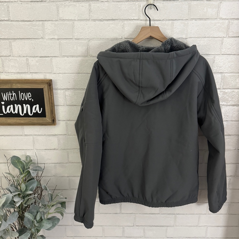 ALL IN MOTION Men’s Gray Hooded Softshell Fleece Jacket - Picture 8 of 11
